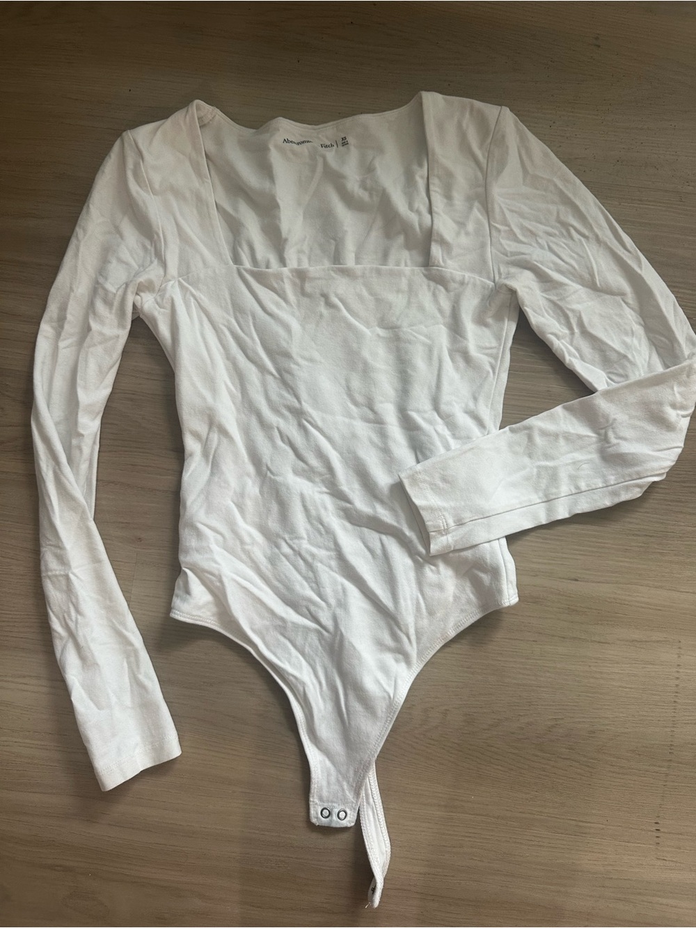 Abercrombie White Long-Sleeve One-Piece Bodysuit
